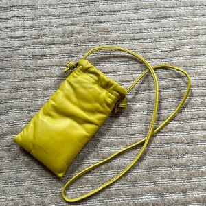 New w/o tags Mansur Gavriel Leather Padded Cellphone Carrier bag. Color: Mustard